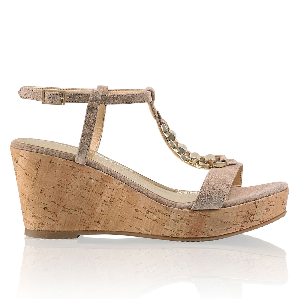 Russell And Bromley TRIUMPH Gold Trim Wedge